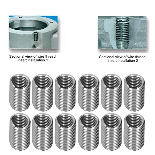 Image of 100 PCS Thread Repair Insert, M6 x 1 Helicoil Metric Thread Sleeves, Stainless Steel Wire Thread Sheaths with Different Length to Choose for Thread Repair(18mm)