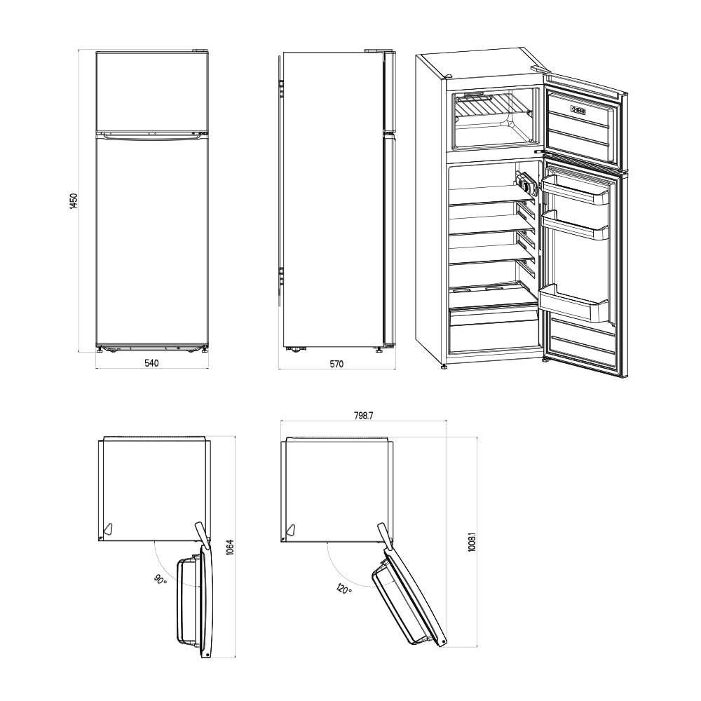 SVAN Frigorífico 2 Puertas Blanco SF145501E. Capacidad 206 Litros, Puerta Reversible, Bajo Nivel Sonoro, Eficiencia Energética Clase E