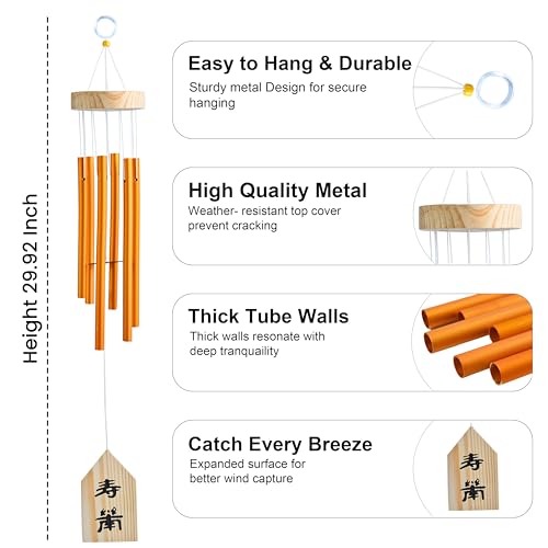 Image of ZAICUS Metal Wind Chime for Home Entrance, Outdoor Wind Bell, Hanging Wind Chimes for Garden, Balcony, Patio & Feng Shui Decor