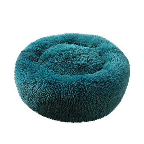 Lomsarsh Cama para mascotas perro gato redondo invierno cálido saco de dormir largo felpa suave cama calmante nido mascota profundidad redonda perrera nido mascota nido