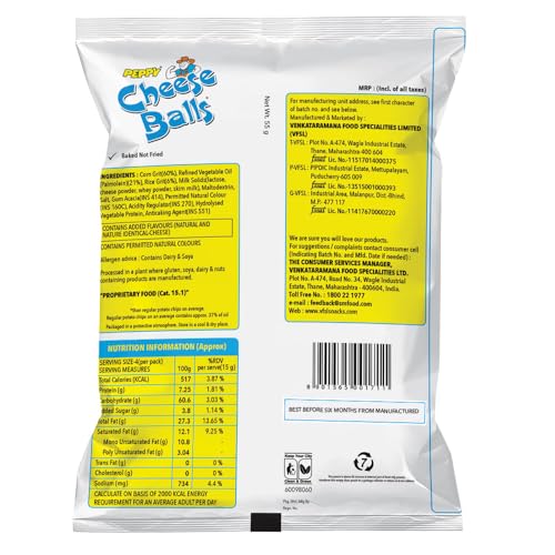 Image of Peppy Cheese Balls, 55g or 60g (Weight May Vary) (Pack of 3)