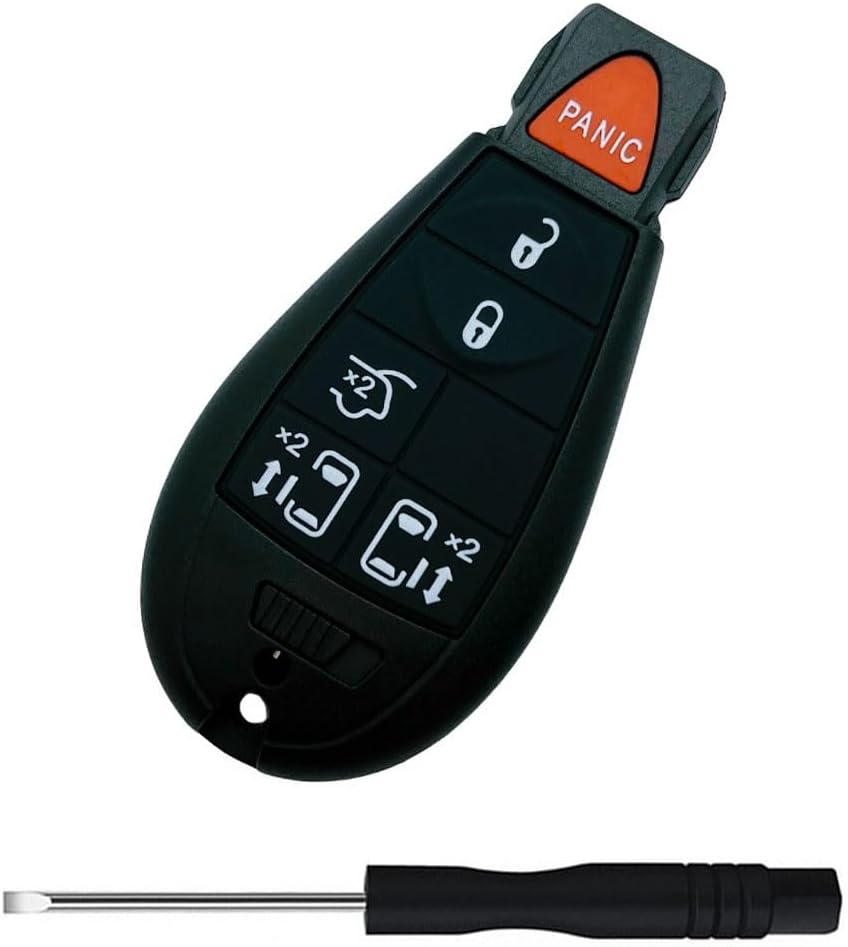Replacement Keyless Entry Remote Key Fob Case Cover for Dodge Durango Grand Caravan Journey Ram 1500 2500 3500 Chrysler Town Country Jeep Grand Cherokee Car Key Fob Shell (6 Button)
