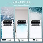 Shinco 8,000 BTU Portable Air Conditioner, AC Unit with Built-in Cool, Dehumidifier & Fan Modes for Room up to 200 sq.ft, Conditioner Remote Control, 24 Hour Timer, Installation Kit - Image 3