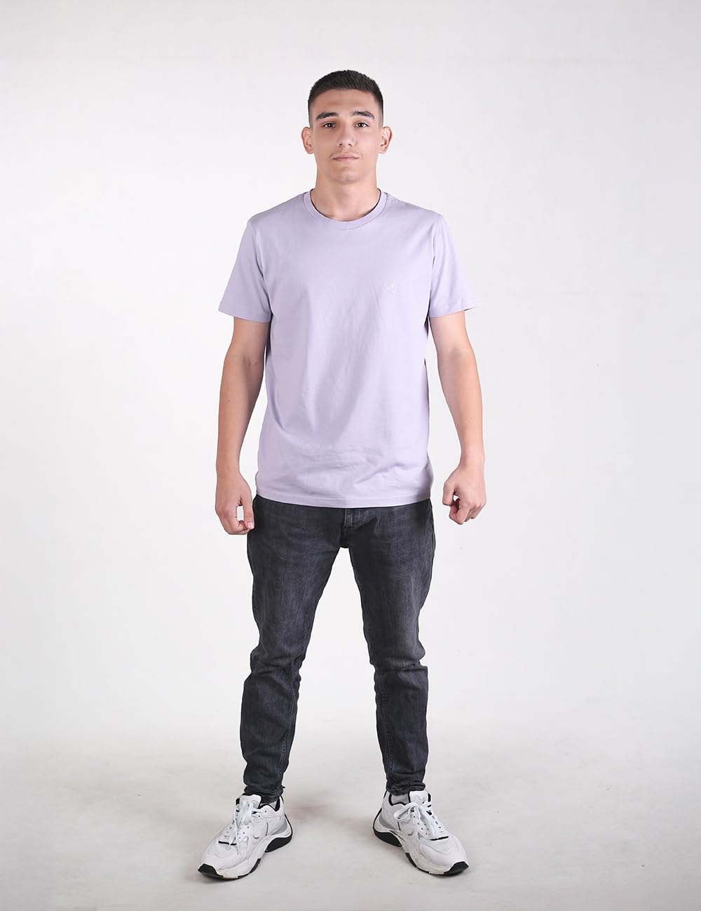 Organic Cotton Camiseta con Estampado Icon, Lavanda, M