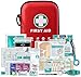 General Medi First Aid Kit - 170 Pieces Hard Case and Lightweight - Great for Travel, Home, Office, Vehicle, Camping, Workplace & Outdoor (Red)