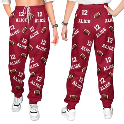 American Football Personalized Sweatpants - Custom Name & Number Football Joggers - Personalized Football Apparel for Men & Women - Football-Themed Sweatpants Gift for Sports Fans & Players(03)2