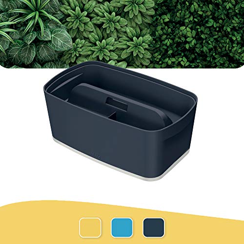 Leitz L:MyBox Small with Lid + Organise w. handle Cosy velvet grey Mailorder, Darkgray - Image 2