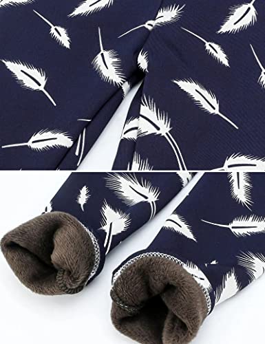 Kiench Girls' Winter Leggings Warm Fleece Lined Thick Pants Cute Pattern 3-Pack2