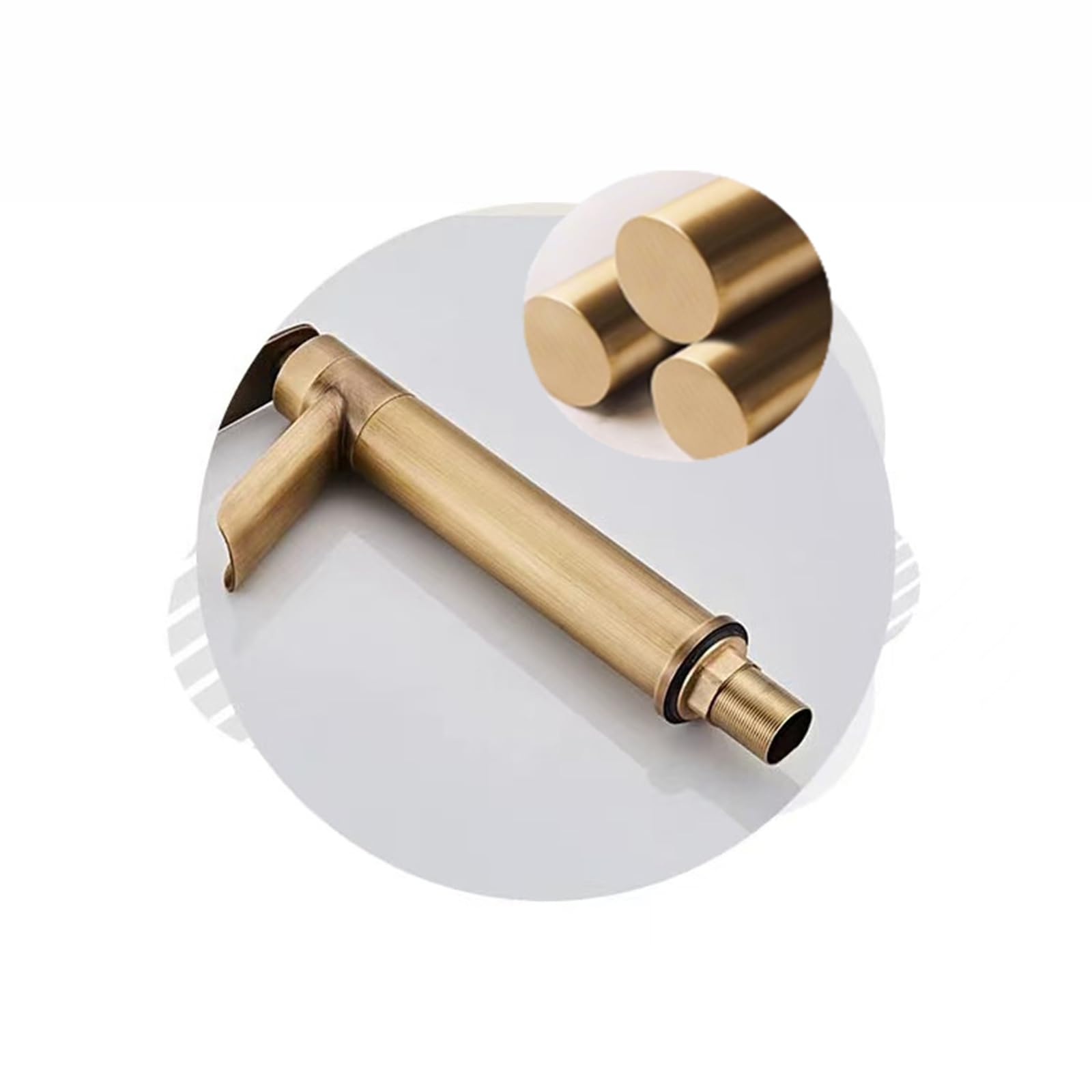Elegante grifo de cascada de latón – Grifo mezclador retro para exteriores, caliente y frío, monomando para fregadero de jardín, accesorio de agua duradero para uso doméstico y jardín