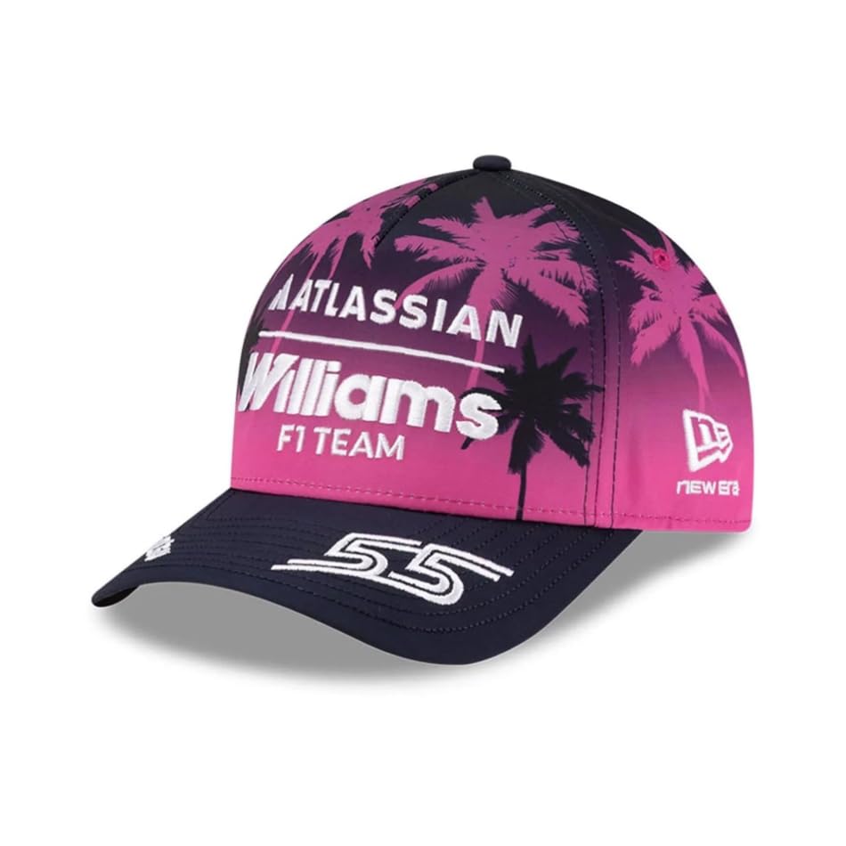 Williams Racing F1 Team, Official 2026 Collection, Carlos Sainz Driver Miami USA GP Special Edition, Team Baseball Cap Hat, Pink