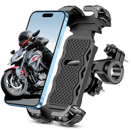 CIRYCASE Bike Phone Holder, Upgrade [Full Protection] [Security Lock] Motorbike Phone Holder 360° Rotatable, Phone Mount for Bicycle, Scooter, Handlebar, Universal for Cellphones (4.7”-6.8”)