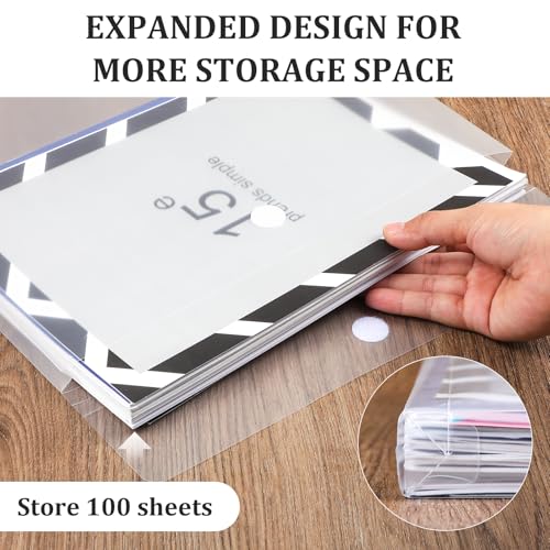 Image of 24Pcs Scrapbook Paper Storage 12 x 12 Paper Storage Top Loading Plastic Scrapbook Storage Box Clear Scrapbook Paper Organizer for Holding Scrapbook Paper Photos Vinyl Sheets Files