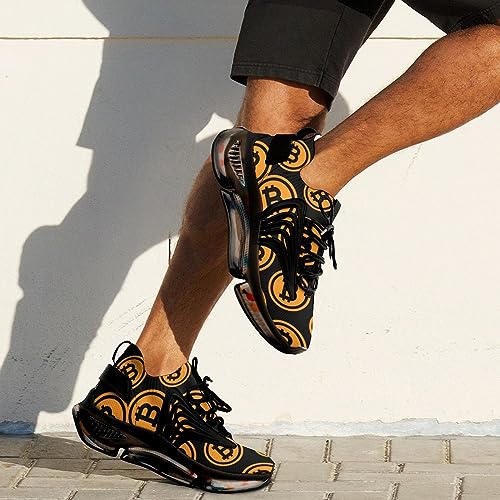 Bitcoin Logo Men's Running Shoes Slip On Breathable Sneakers for Walking4