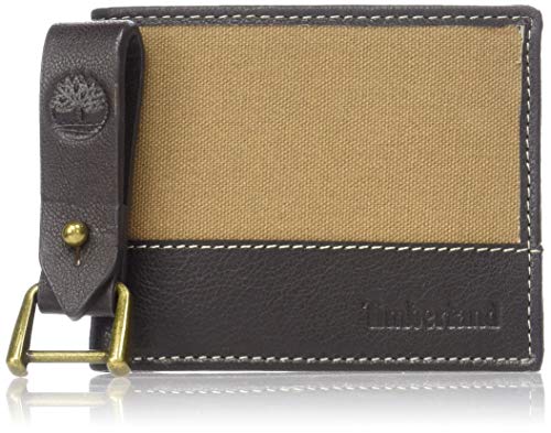 Timberland Men's Canvas & Leather Billfold Gift Set,khaki,One Size