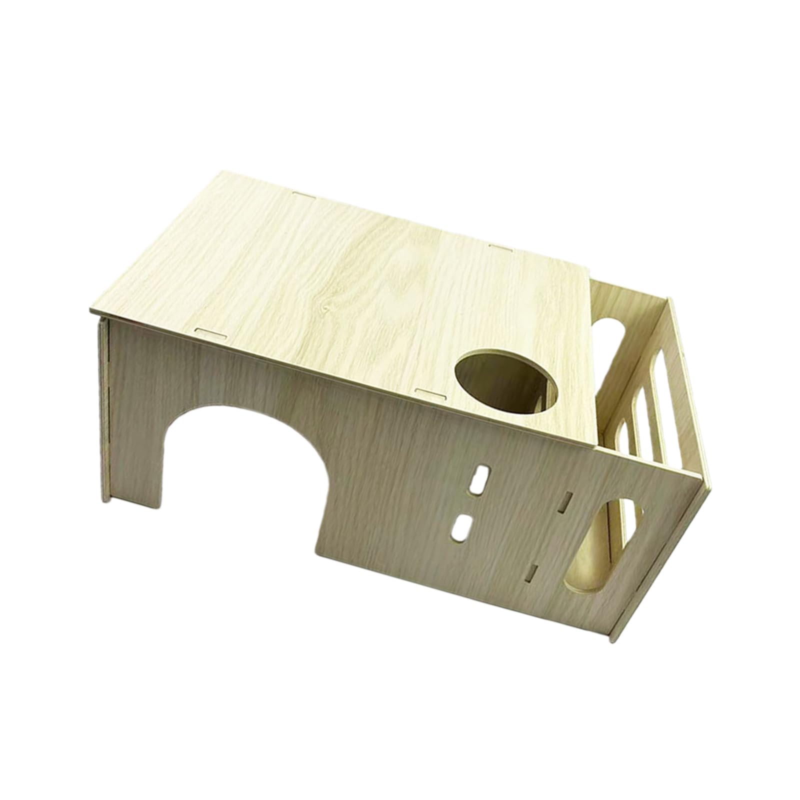 NEWFT Wooden Animal Shelter House with Rack And Water Dispenser Rack For Rabbits Chinchillas Hamster Hideouts Place