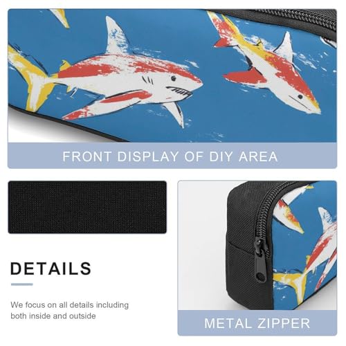 Colorful Sharks Swimming Large Travel Backpacks Carry on Backpack Weekender Bag with 2 Storage Pockets for Men And Women4