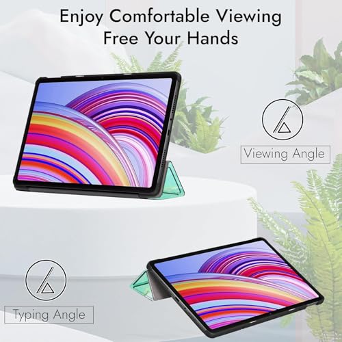 Image of ProElite Case Cover for Xiaomi Redmi Pad 2 11 inch Cover, Transparent Flip Case for Xiaomi Redmi Pad 2 11 inch Case Cover with Pen Holder, Marble Green