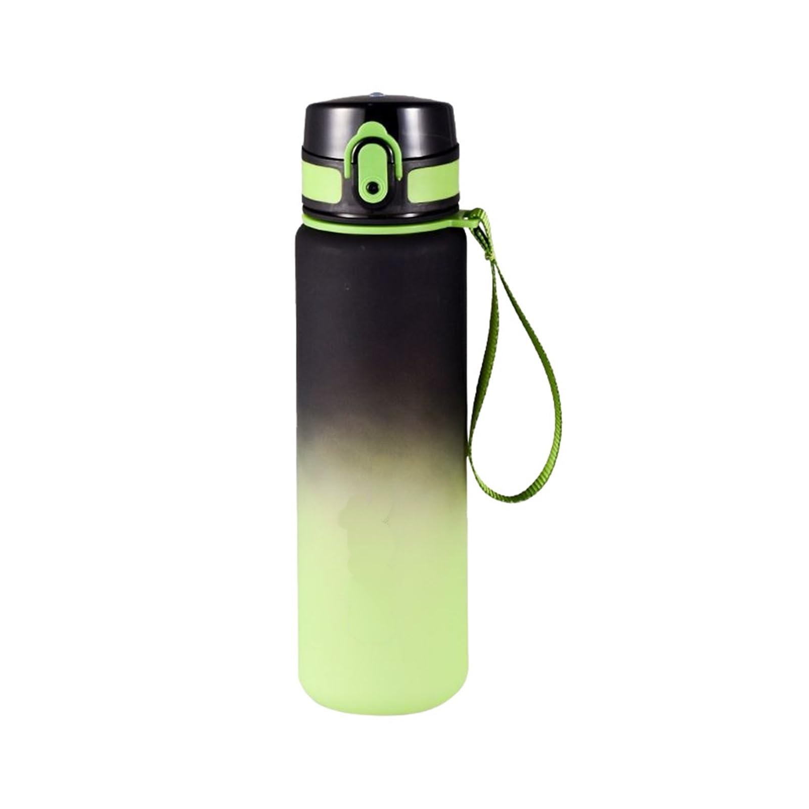 Botella de agua deportiva 500/650 ml, entrenamientos portátiles, tazas for exteriores(Black Green)
