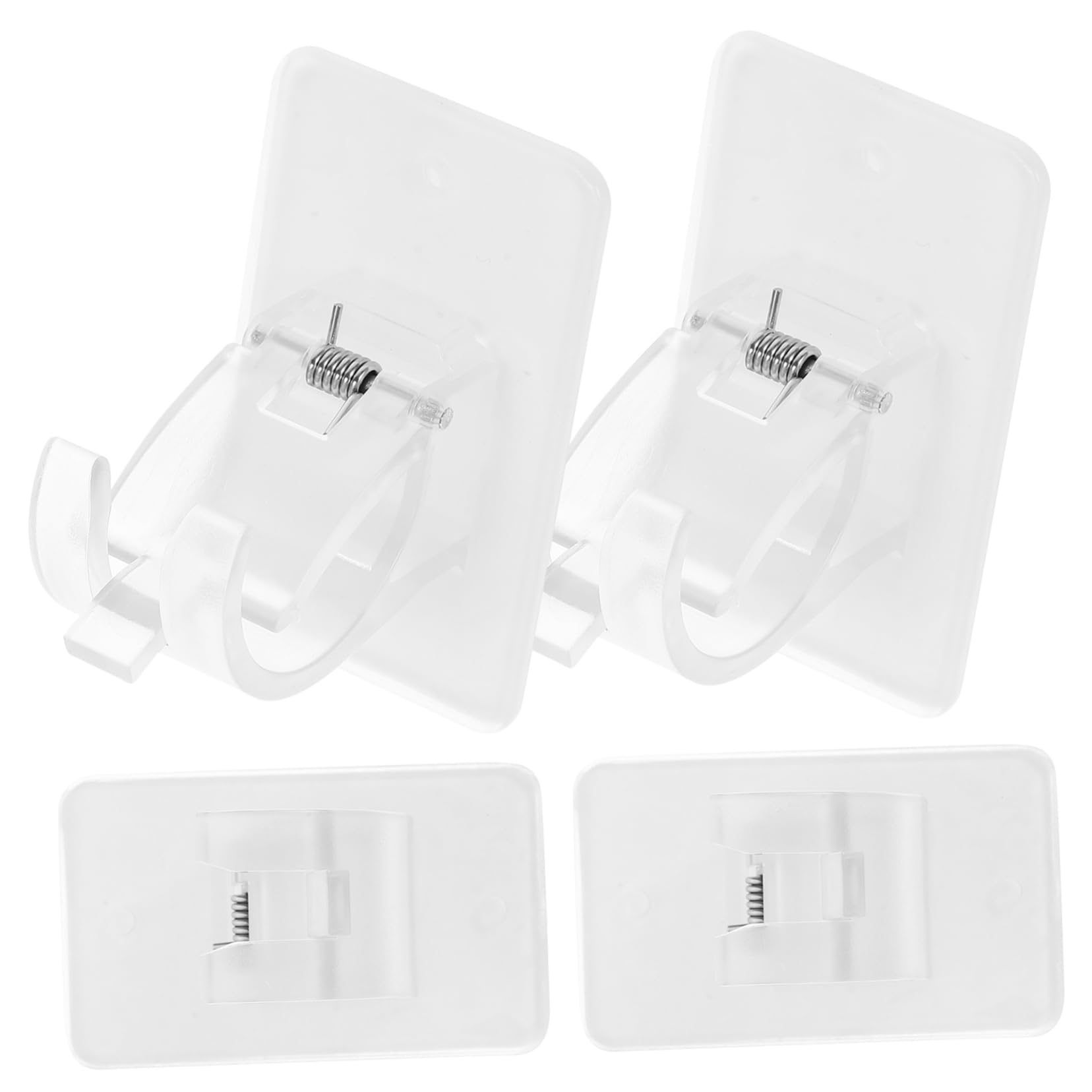MAGICLULU 5 Ensembles Supports Auto Adhésifs pour Tringles À Rideaux Lot de Crochets Fixes pour Salle De Séjour Cuisine Et Salle De Bain Installation Facile Et Pratique Capacité 4 Pièces * 5