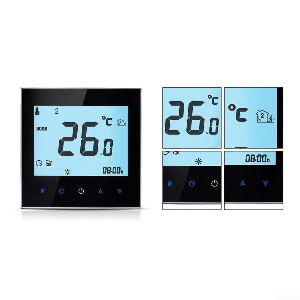 Termostato WiFi Smart per Caldaia Controllo Vocale(Electric-Black)