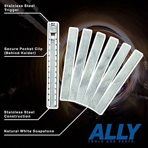 Ally Tools Flat Soapstone Holder With 7 Flat Professional Quality Soapstone Pens For Welding And Welders Perfect For Making Removable Markings On Steel, Aluminum, And Cast Iron #TOP2