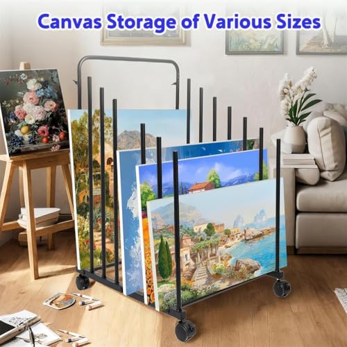 Stojak na kółkach do desek płóciennych, paneli i materiałów artystycznych – uniwersalny stojak do suszenia i suszenia dla artystów i rzemieślników