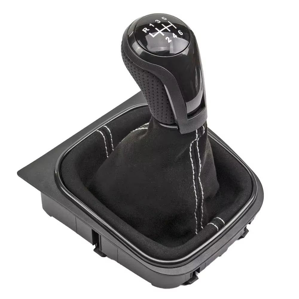 Ydxherta 6 Speed For Golf 5 Mk5 For Golf 6 Mk6 For Jetta Mk3 For Scirocco Iii 137 138 Eos 1F7 1F8 Car Speed Gear Shift Knob With Gaiter Boot Auto Parts(6 Speed)
