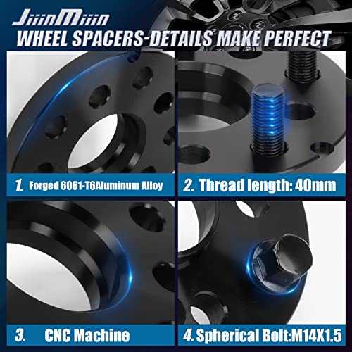 JiiinMiiin 5x100 & 5x112 Hubcentric Wheel Spacers, Forged Adapters 15mm Black with M14x1.5 Sphere Seat Lug Bolts and 57.1mm Center Bore, 2 Pack by JiiinMiiin - Image 7