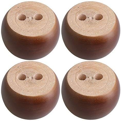 Doublelife Furniture Legs 4pcs 40mm Height Dark Brown Eucalyptus Wood Round Bun Feet Sofa Cabinet Couch
