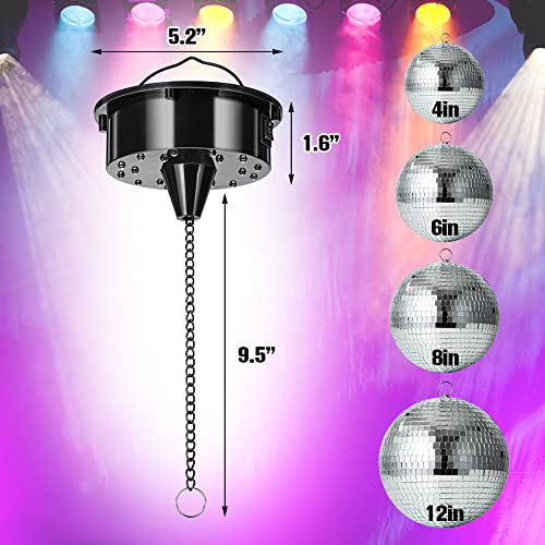 3 Rpm Mirror Ball Motor Rotating Motor With 4 Colors Lights, Disco Ball Motor Rotator For 6 8 12 Inch Disco Mirror Ball For Djs Bands Pubs Party Weddings Banquets Night Clubs-Battery Powered #TOP1