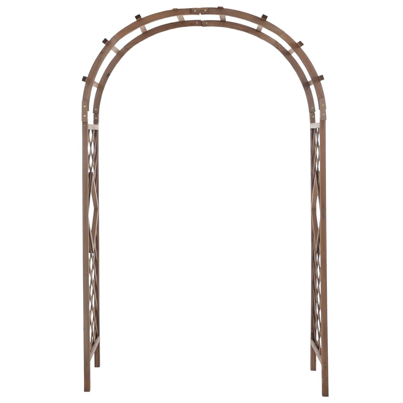 Mendler Rosenbogen HWC-Q20, Rankgitter Rosenspalier Rankhilfe Torbogen Garten Holz FSC®-Zertifiziert 210x126x60cm - Dunkelbraun