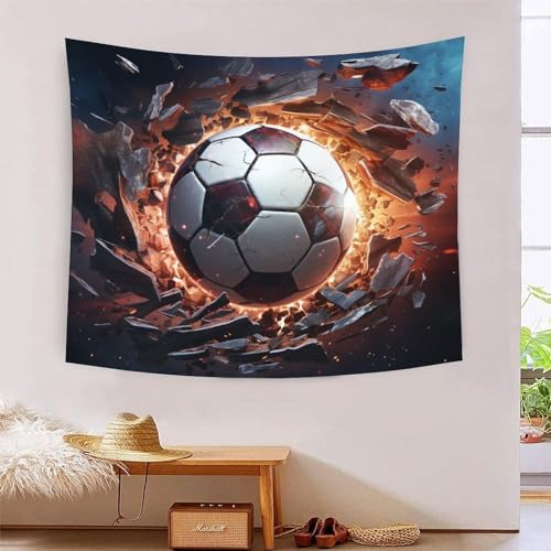 Manta de pared de fútbol 3D en poliéster suave para decoración de dormitorio y salón