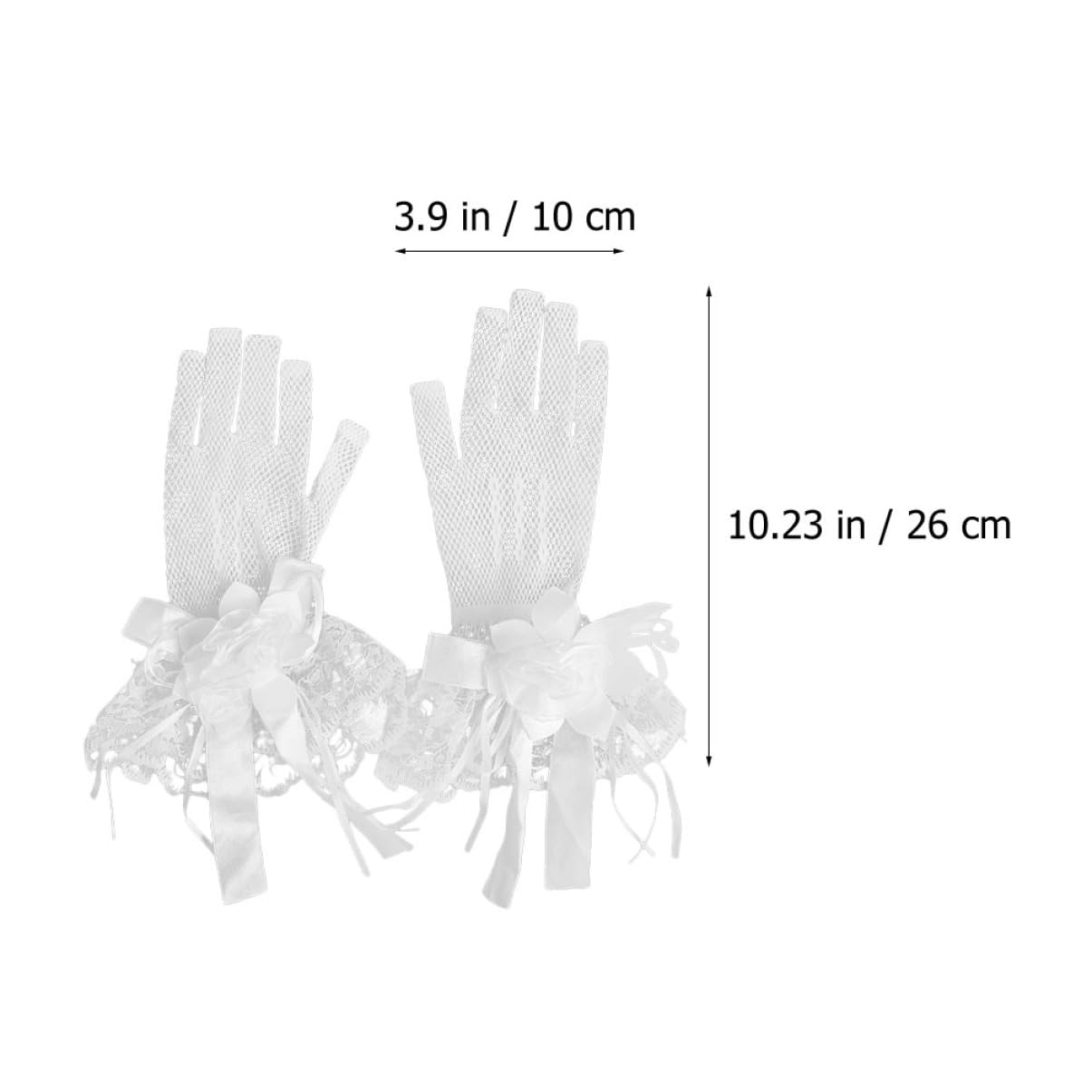 FRCOLOR Guantes De Boda Formal Guantes De Encaje De Las Mujeres Novia Guantes De Vestir De Mujer Guantes De Red Nupcial Guantes De Boda Guantes De Raso De Boda Beige Cintas…