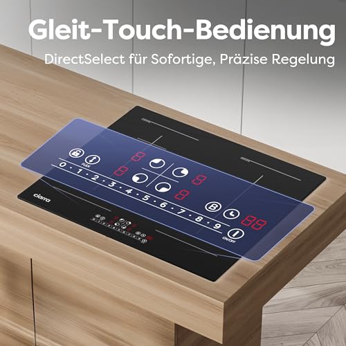 Foto von CIARRA CBBIH4BFF 4 Zonen Einbau Induktionskochfeld mit Zwei Flexzonen Power Booster Touch-Bedienung Kochfeld Induktion 4 Platten 9 Leistungsstufen Induktionskochplatte 60cm 7200W