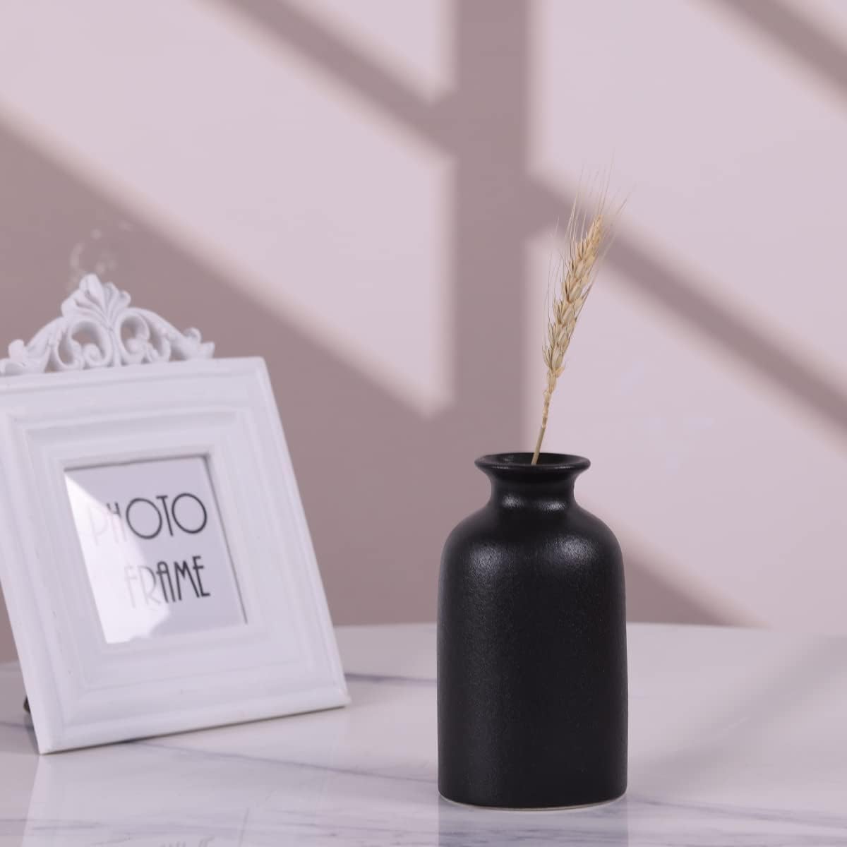 6 Pack Matte Black Ceramic Bud Vases – 5” Modern Boho Mini Vases for Flowers, Pampas Grass, or Dried Stems – Small Rustic Centerpieces for Home Decor, Wedding Table, and Party Displays - Image 7