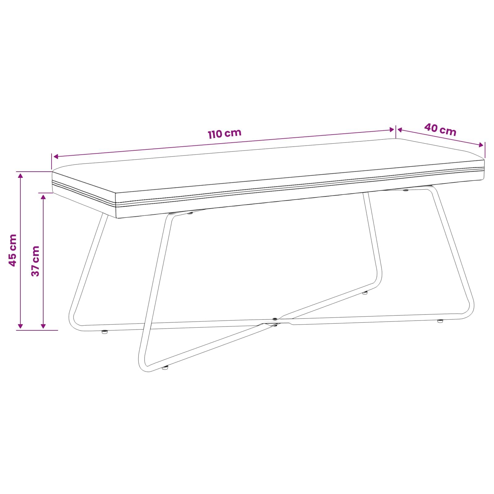 Fengshui Ławka tapicerowana aksamit jasnozielona 110 cm materiał drewnopochodny