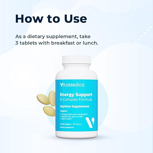 Miniatura 7 de VitaMedica  Complejo multivitamínico de apoyo energético w B  Potenciador de energía  Vitamina B6 y B12  Claridad y enfoque  Biotina para cabello,