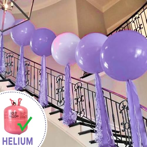 Image of PartyWoo Purple Balloons 4pcs 36 Inch Purple Latex Balloons for Birthday Baby Shower Anniversary Engagement Wedding Princess Bachelorette Bridal Shower Butterfly Party Decorations Purple-Y15