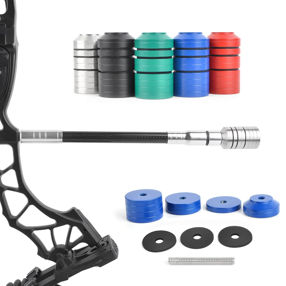 SHARROW Pesi Stabilizzatori di Prua per Tiro con L'Arco Kit Contrappeso della Barra di Bilanciamento 1/2/4 oz Acciaio Inox per Arco Compound Ricurvo