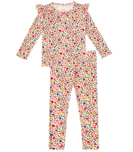 Image of Toddler Girls' Clothes-Viscose from Bamboo, Long Sleeve Ruffle Top with Pant Sets for Kids 2Pcs Fall Outfits 2T-6Y