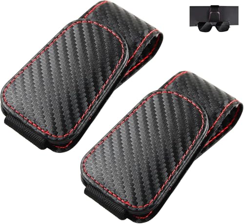 Générique 2 Pièces Porte Lunettes pour Voiture en Cuir, Support Lunette Voiture Clip Pare-Soleil, Porte Lunettes Maison Multifonction pour Cartes et Tickets...
