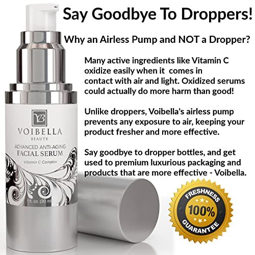 Best Natural Anti-Aging Facial Serum Vitamin C Complex - Anti-Wrinkle Face Serum Effects For Women & Men By Ultra Hydrating Skin Pores For Smoothing, Firming & Tightening - Great After Spa Treatment #TOP2