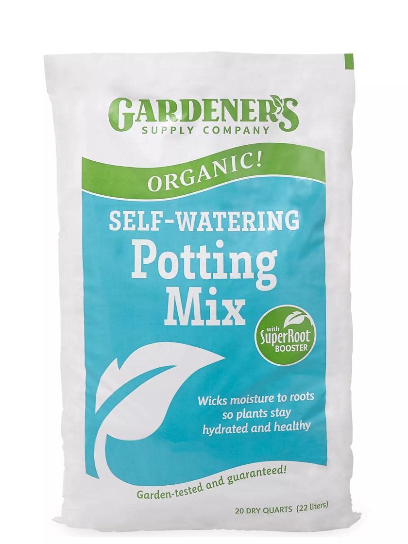 Gardener's Supply CompanyOrganic Self-Watering Potting Mix | High-Nutrient Organic Plant Soil for Indoor & Outdoor Planter Boxes, Potted Plants and Raised Garden Beds - 40 Quarts
