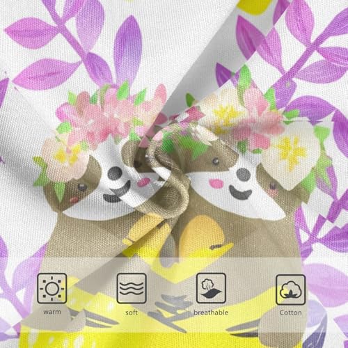Cute Sloths Flower Yellow Lemons Little Girl Panties Girls Underwear Toddlers Cotton Pattern Briefs Underpants 2t3