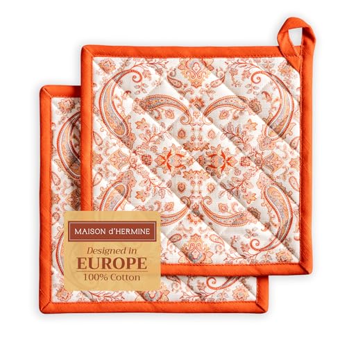 Maison d'Hermine Topflappen-Set, 100% Baumwolle (20 cm x 20 cm, 2er-Pack) – Ansicht 1