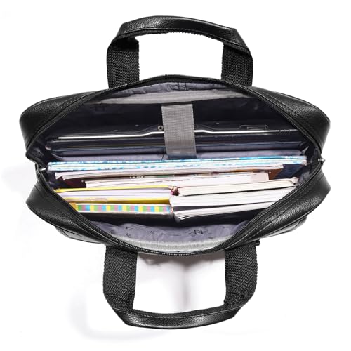 Image of Hard Craft Vegan Leather Office Laptop Messenger and Shoulder Side Sling Hand Bag For Men Corporate Executive Briefcase Bag For Man Supports Laptop Upto 15.6 inches