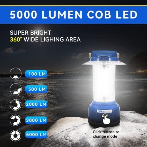 Durapower Led Camping Lantern Rechargeable, Bright 5000 Lumen, 5 Modes, 6000 Mah Power Bank, Ip44 Waterproof Lantern For Hurricane, Emergency, Power Outages, Home #TOP1