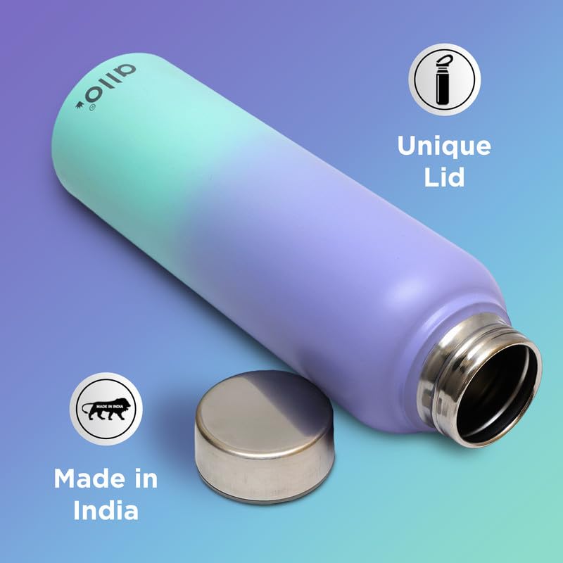 Image of Allo Stainless Steel Water Bottle For Adults, Kids 950ml Water Bottles For School, Office, Sports, Gym 950ml Water Bottle For Men And Women, Pack Of 2| Leak Proof, Bpa Free, Lavender & Blue Baby