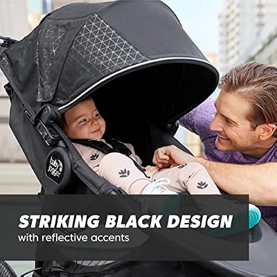 Baby Jogger Summit X3 3-Wheel Jogging Stroller with Hand Brake, Baby Stroller with One-Hand Compact Fold, All-Wheel Suspension for Running, Jogging, and Everyday Outings, Midnight Black