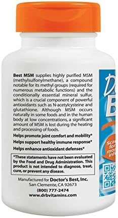 Doctor's Best MSM with OptiMSM Vegan, 1500mg - 120 Tablets